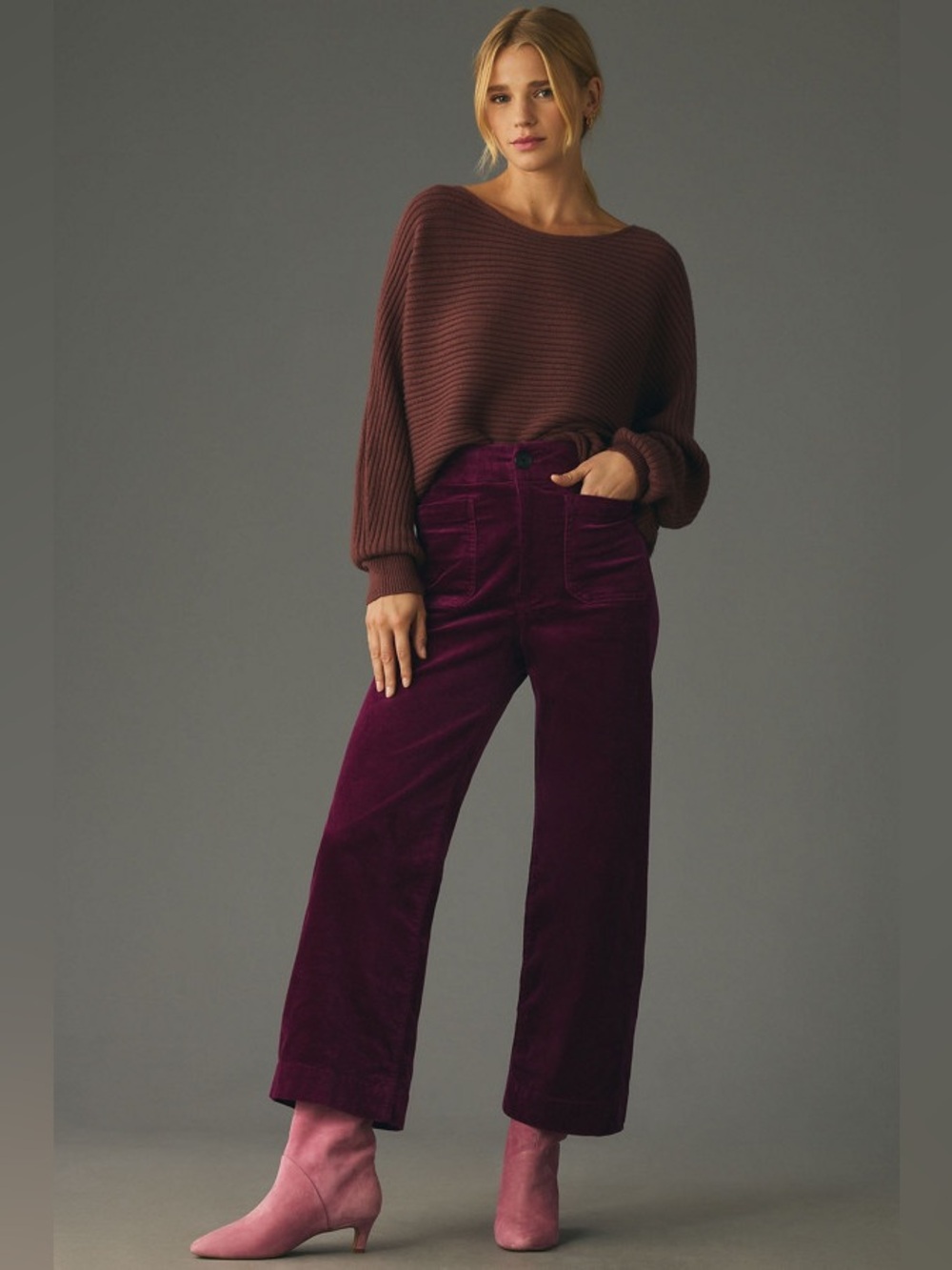 Anthropologie Maeve Colette Corduroy Crop Wide-Leg Pant 28 petite